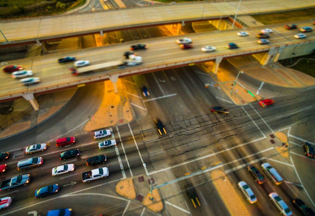 Intersection with traffic