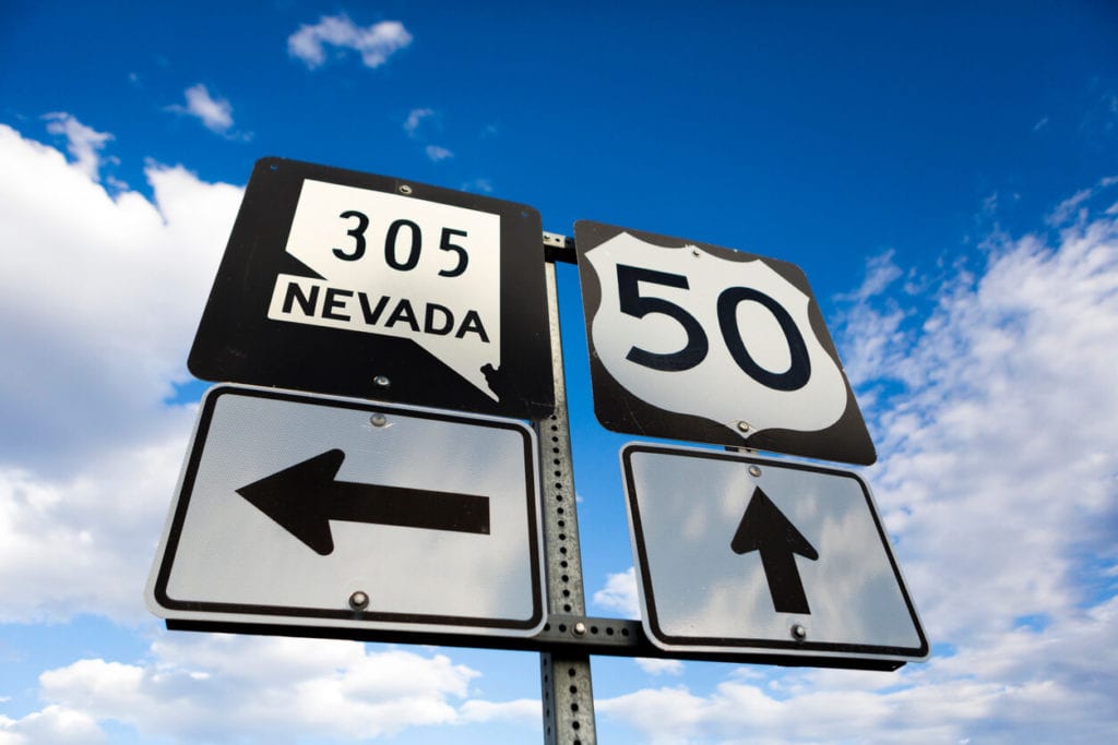 Nevada road sign