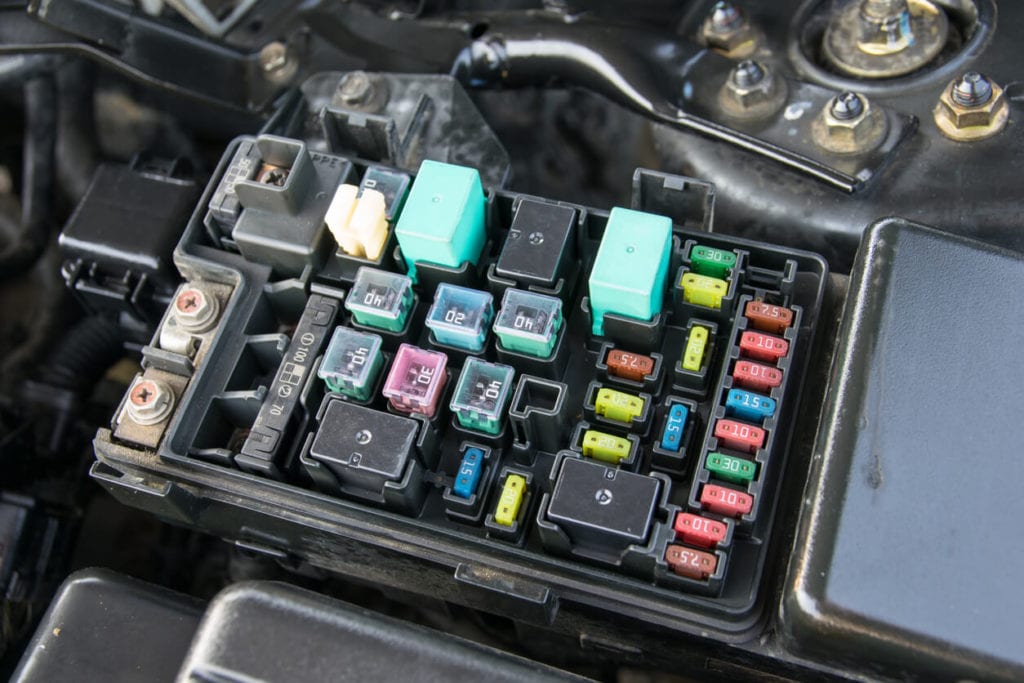 open fuse box on a vehicle