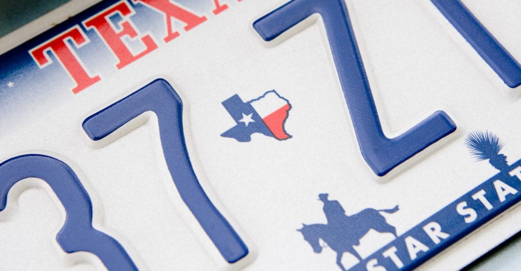 Texas License Plate 