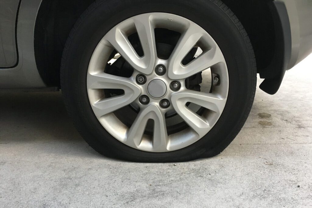 flat tire on vehicle